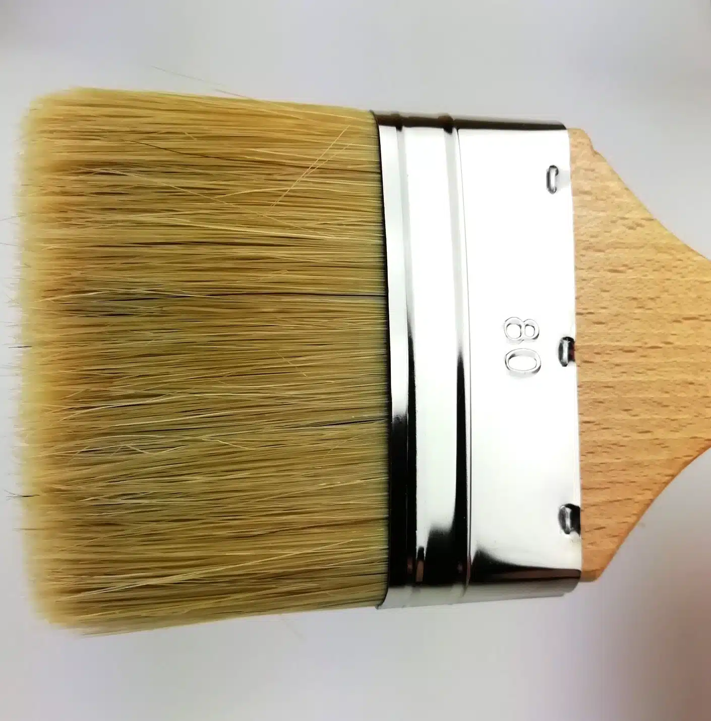 pinceau plat 80mm manche hêtre vernis