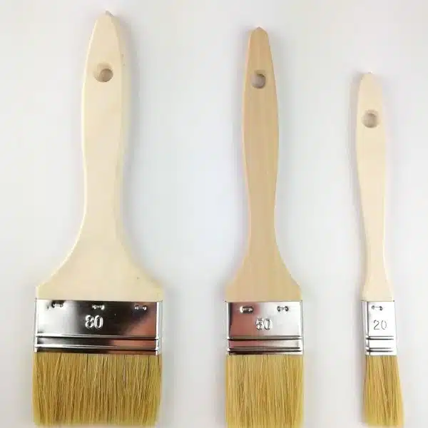lot de 3 pinceaux manches peuplier brut