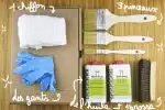 coffret de démarrage (huile pour bois et accessoires)-vue de dessus