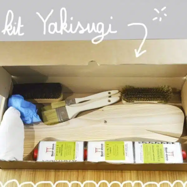 Coffret d'initiation au Yakisugi-shou sugi ban-vue dessus