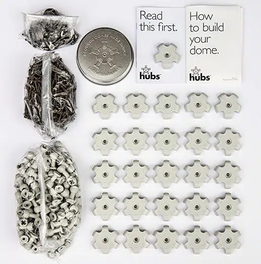 ensemble de pièces du kit pour dome géodésique