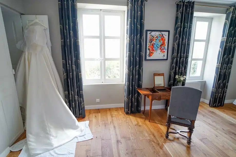 parquet en chêne massif huilé sol-éco pour la chambre nuptiale du chateau de Chaulnes