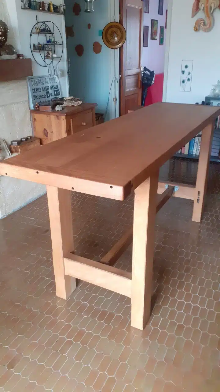 table en hêtre huilé