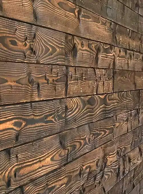 bois brûlé brossé