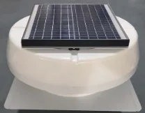 Ventilateur avec panneau solaire pour extraction d'air dôme géodésique habitable