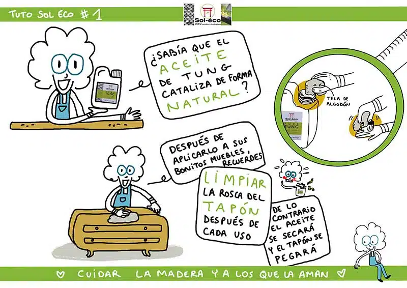 limpiar el recipiente d'aceite de tung Sol-éco