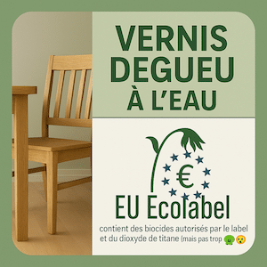 fausse étiquette de vernis à l'eau écolabel européen