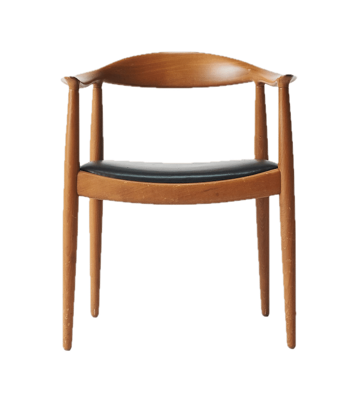 chaise en teck et cuir d'Hans Wegner